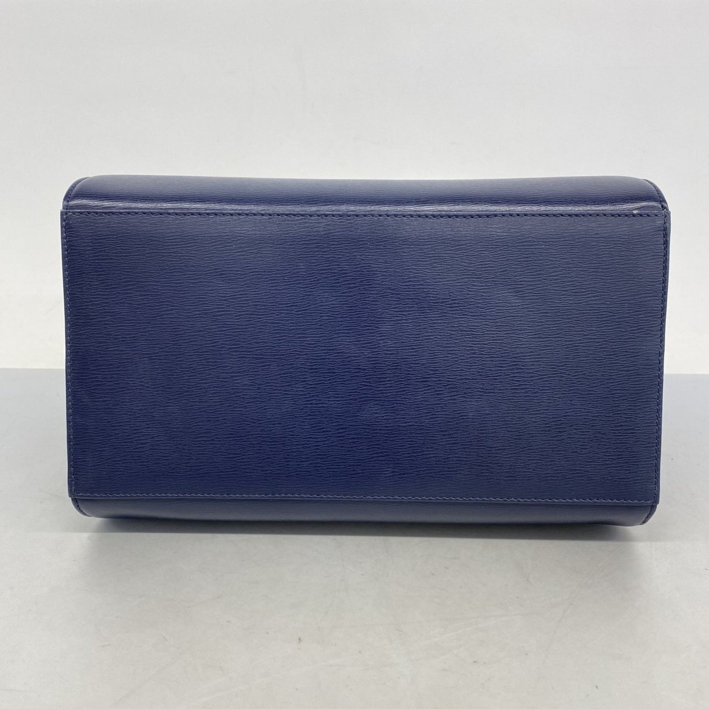 Christian Dior Hand Bag Tote Purse Leather Navy Authentic
