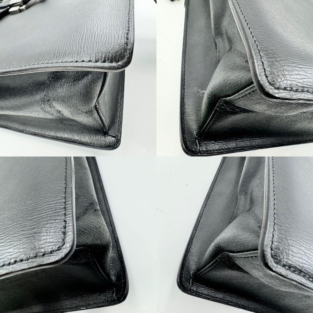 Montblanc Business Bag Briefcase 2way Leather Black Authentic