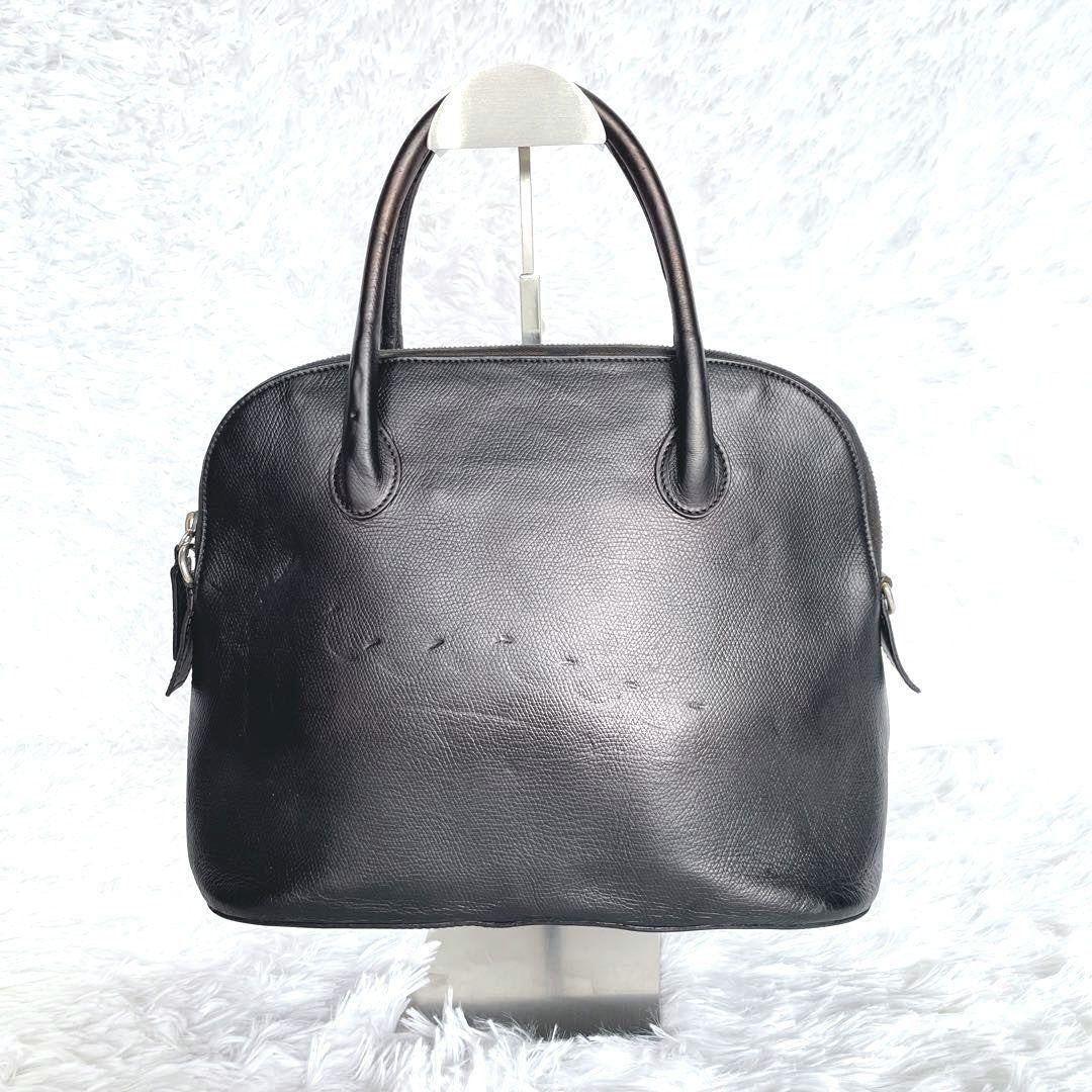 CELINE Hand Bag Tote Purse Leather Black Authentic