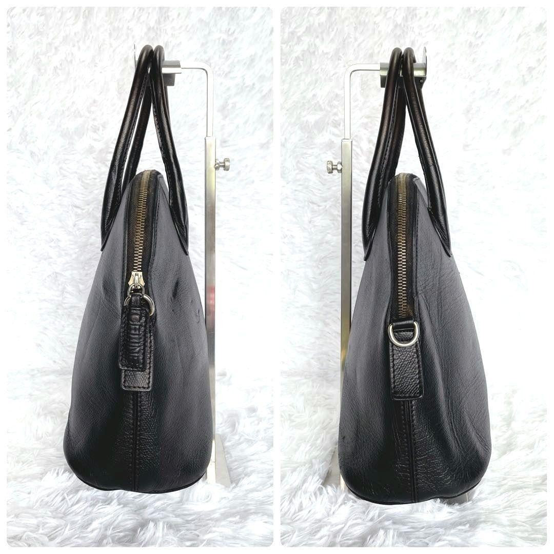 CELINE Hand Bag Tote Purse Leather Black Authentic