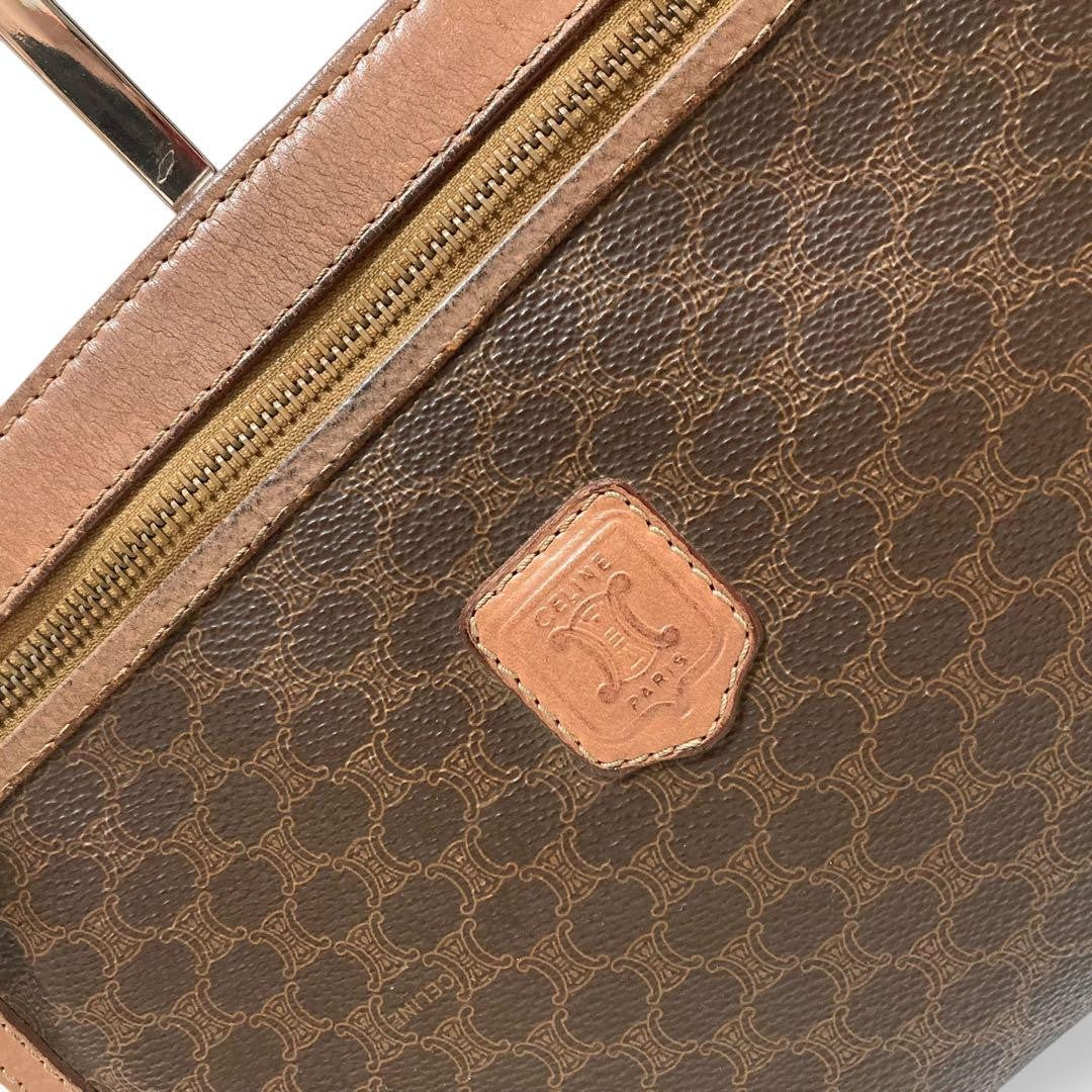 CELINE Clutch Bag Second Bag Macadam PVC Leather Brown Authentic