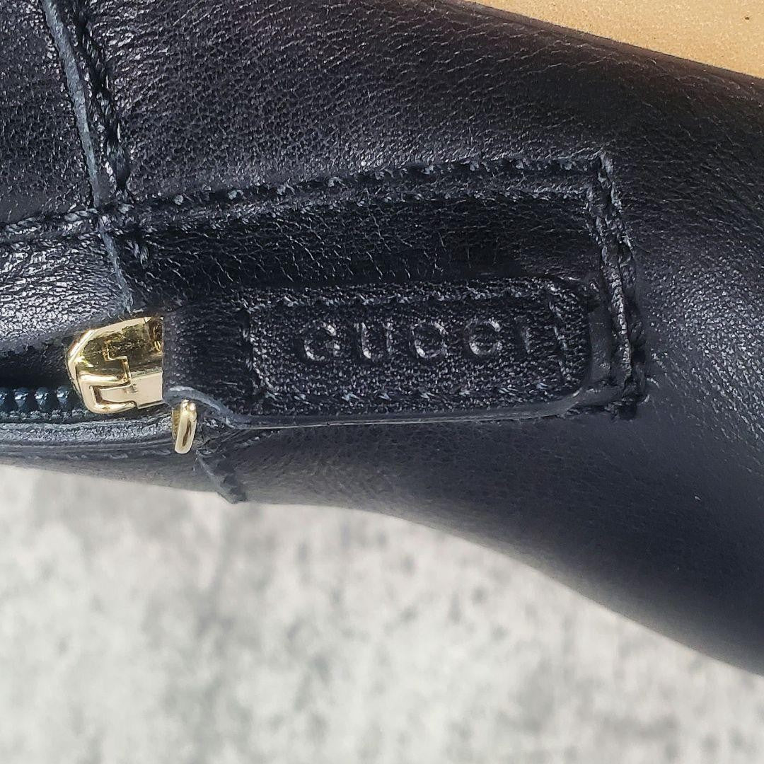 GUCCI Short Boots Shoes EU 37.0 US 7.0 Leather Black Authentic