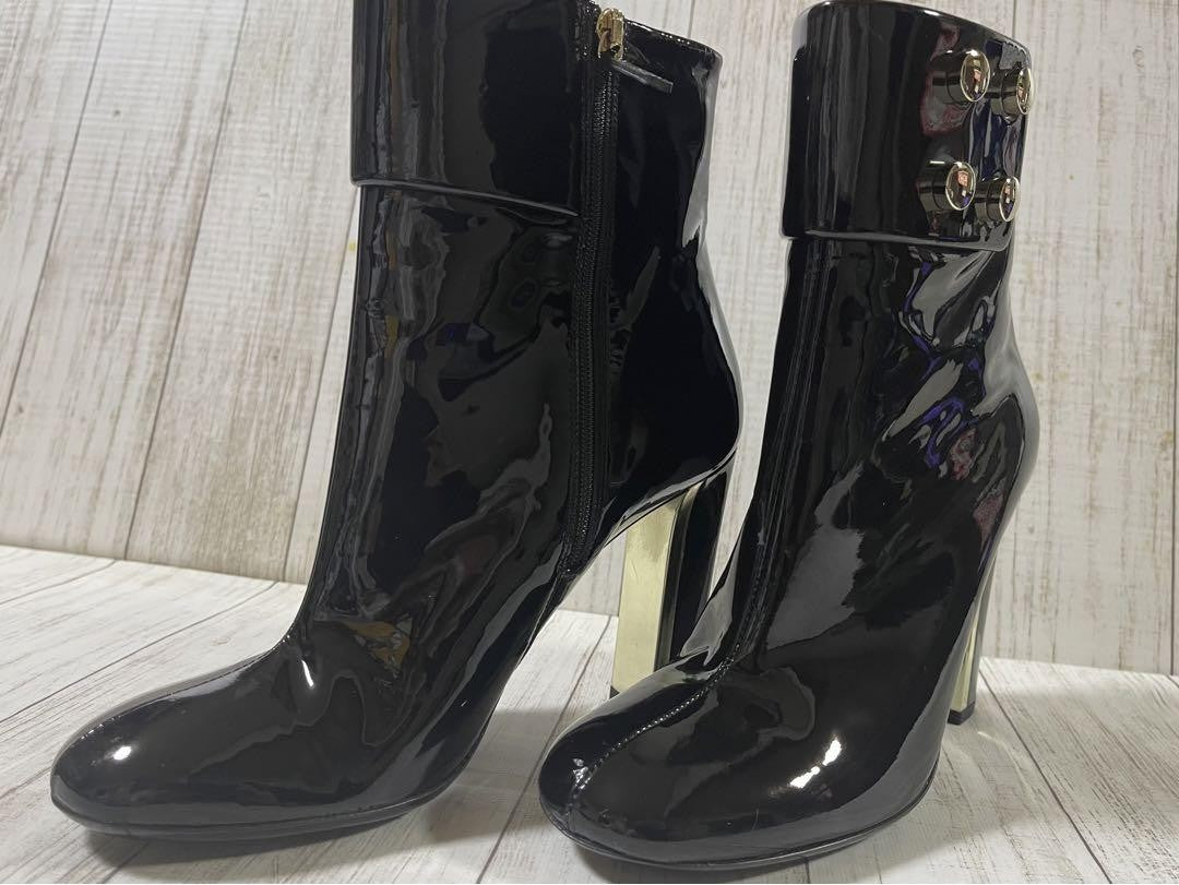 GUCCI Short Boots Shoes EU 37.0 US 7.0 Black Authentic