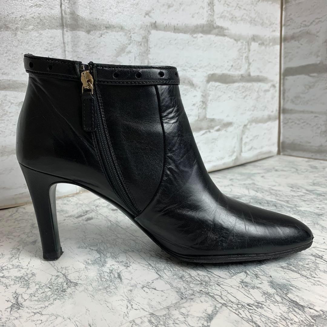 GUCCI Short Boots Shoes EU 36.5 US 6.5 Leather Black Authentic