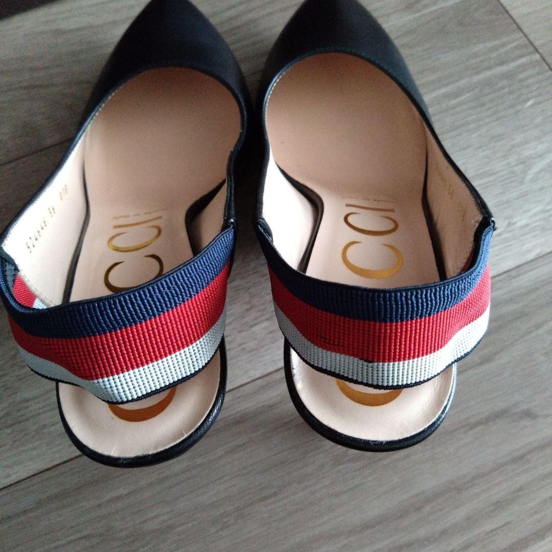 GUCCI Shoes Pumps Heel EU 36 US 6 Leather Black Authentic
