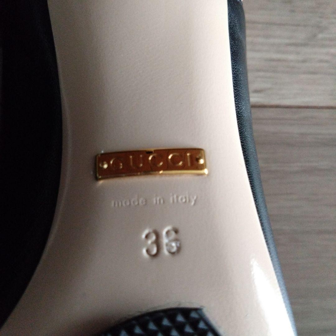 GUCCI Shoes Pumps Heel EU 36 US 6 Leather Black Authentic