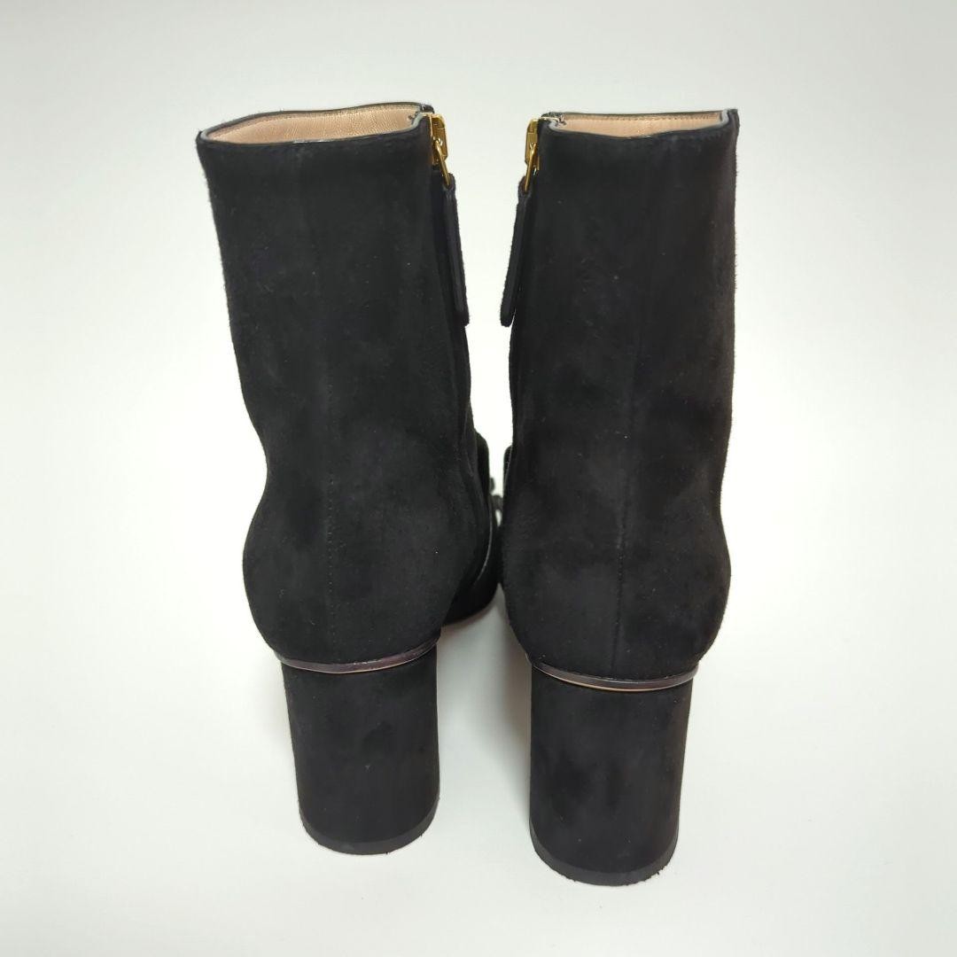 GUCCI Boots Shoes GG EU 35 US 5 Suede Black Authentic