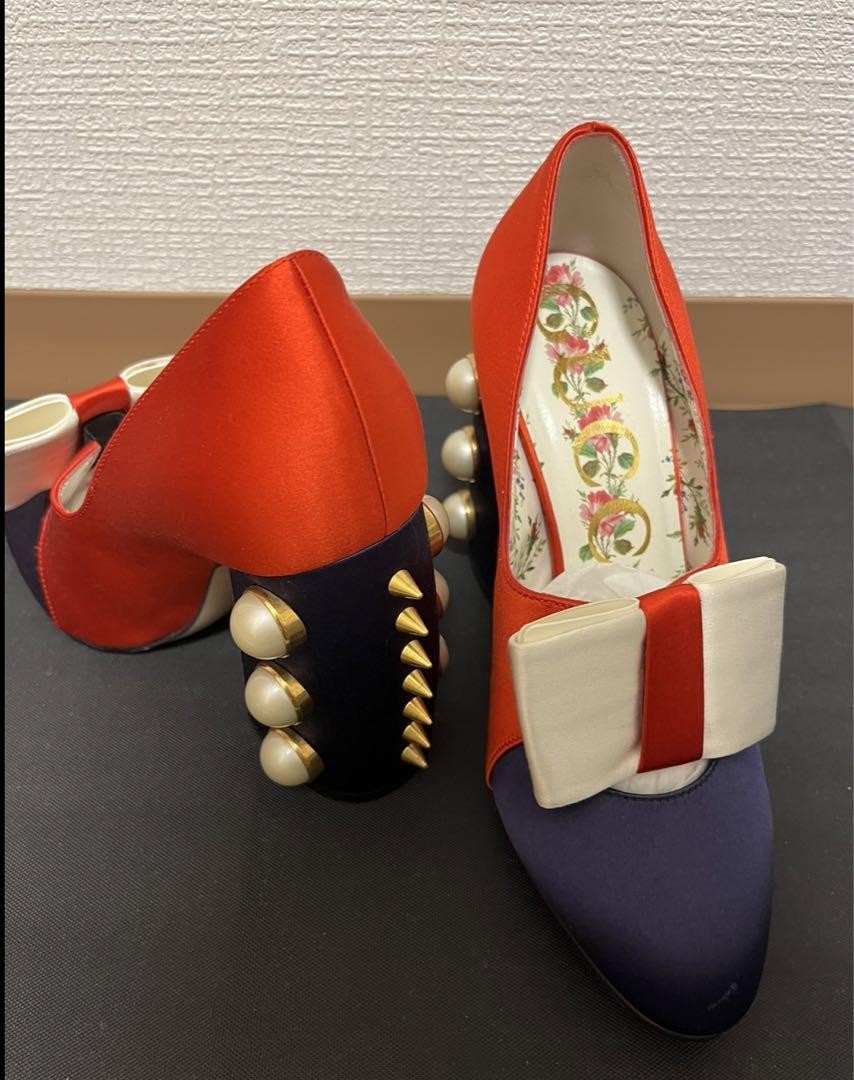 GUCCI Shoes Pumps Heel EU 36.5 US 6.5 Multicolor Authentic