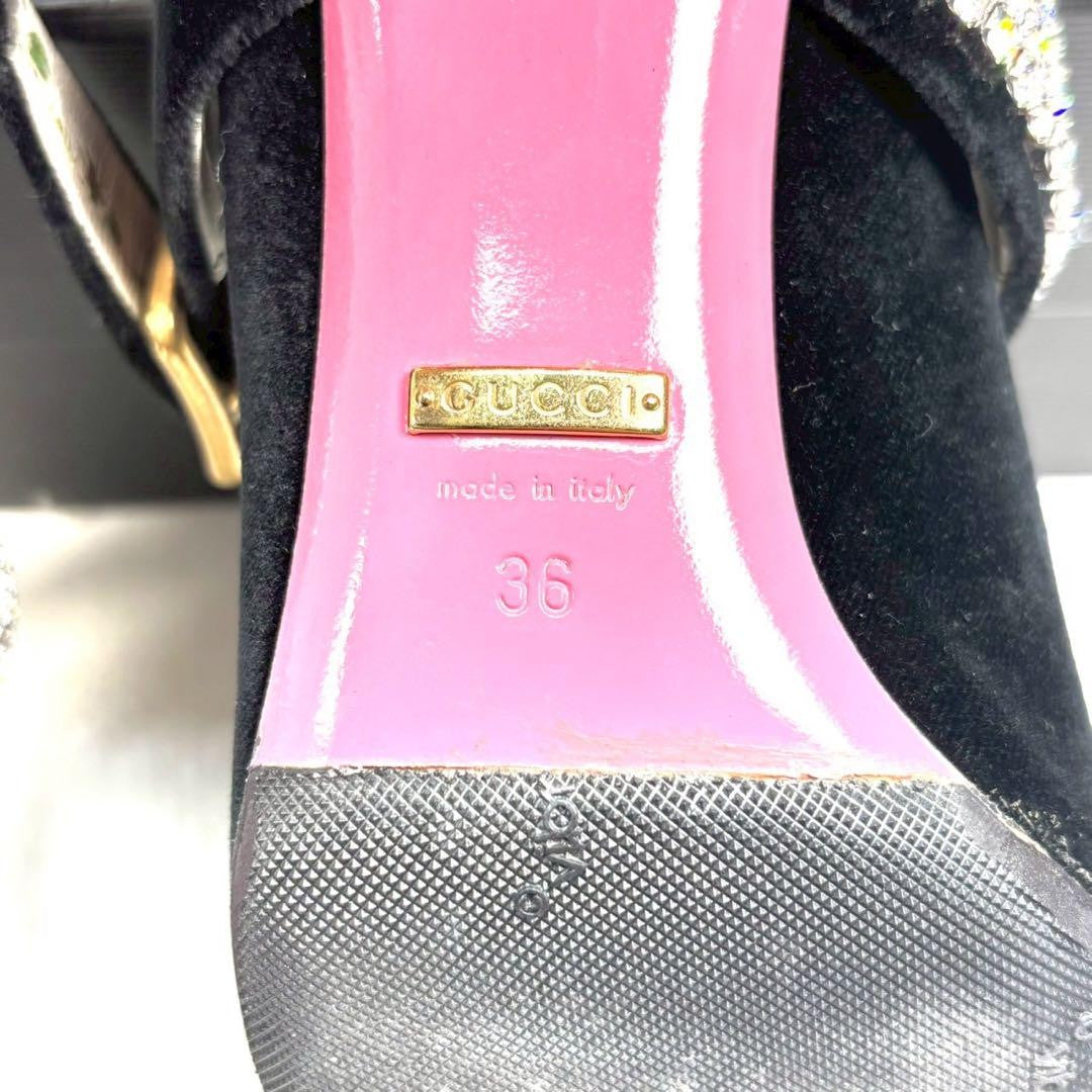 GUCCI Shoes Pumps Heel EU 36 US 6 Black Authentic