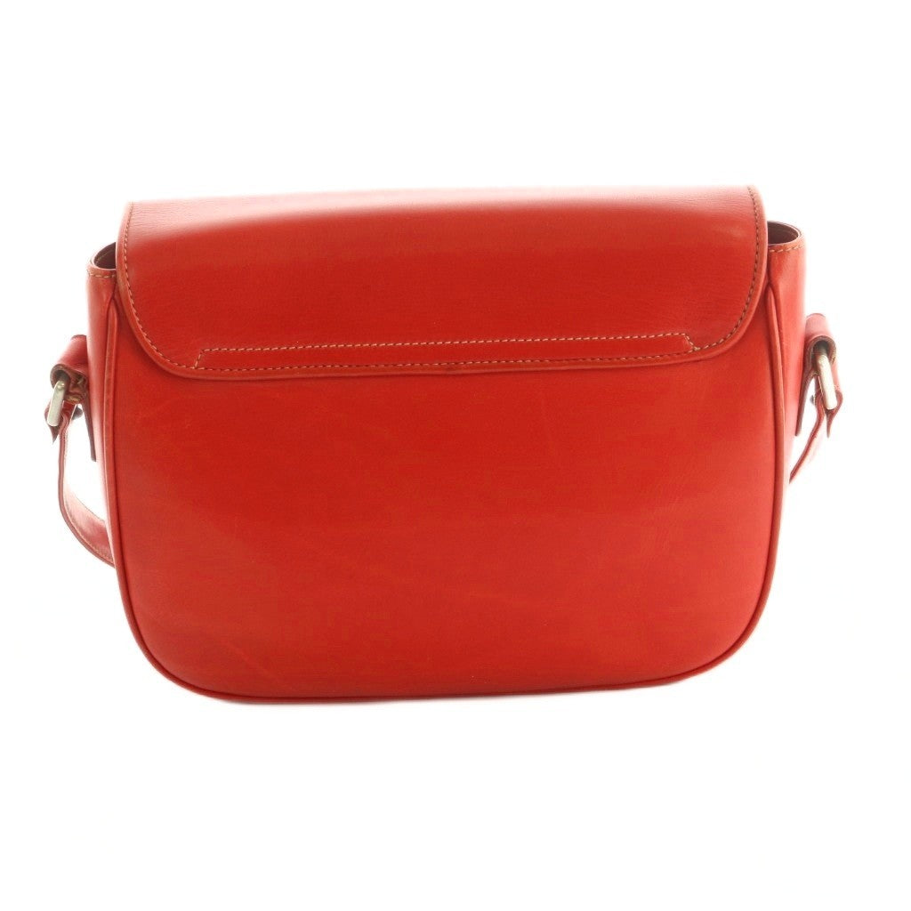 VERSACE Shoulder Bag Purse Leather Red Authentic