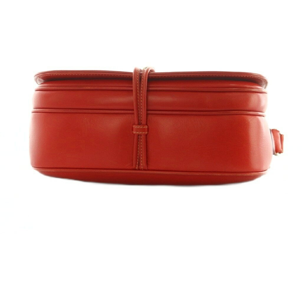 VERSACE Shoulder Bag Purse Leather Red Authentic