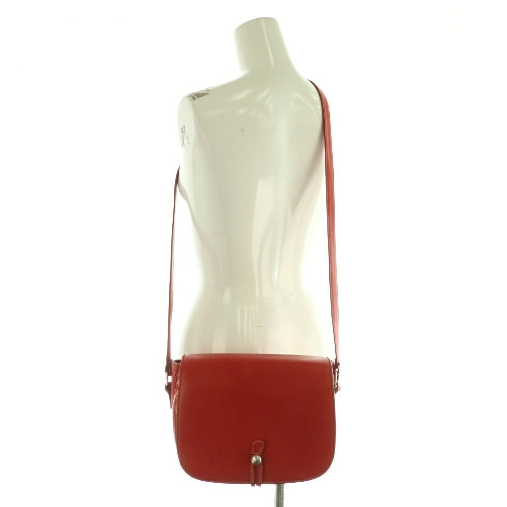 VERSACE Shoulder Bag Purse Leather Red Authentic