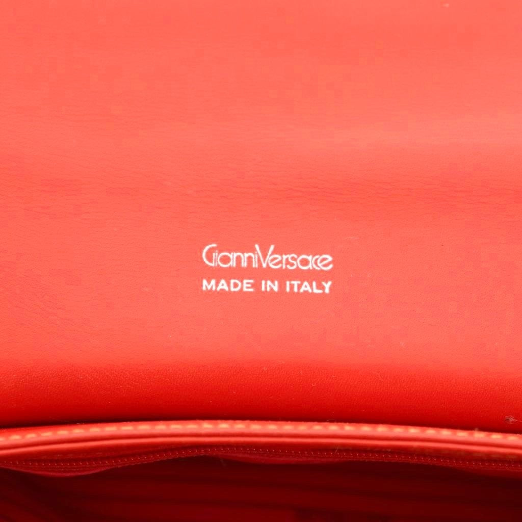 VERSACE Shoulder Bag Purse Leather Red Authentic