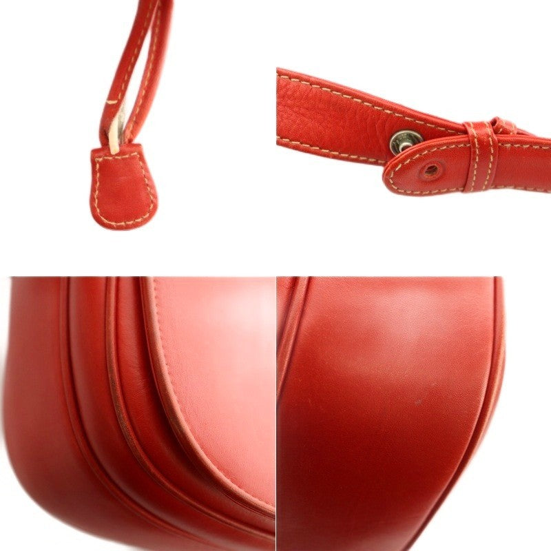 VERSACE Shoulder Bag Purse Leather Red Authentic