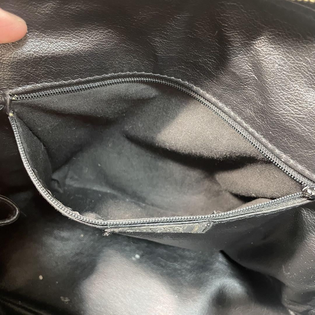 VERSACE Hand Bag Tote Purse Medusa Leather Black Authentic