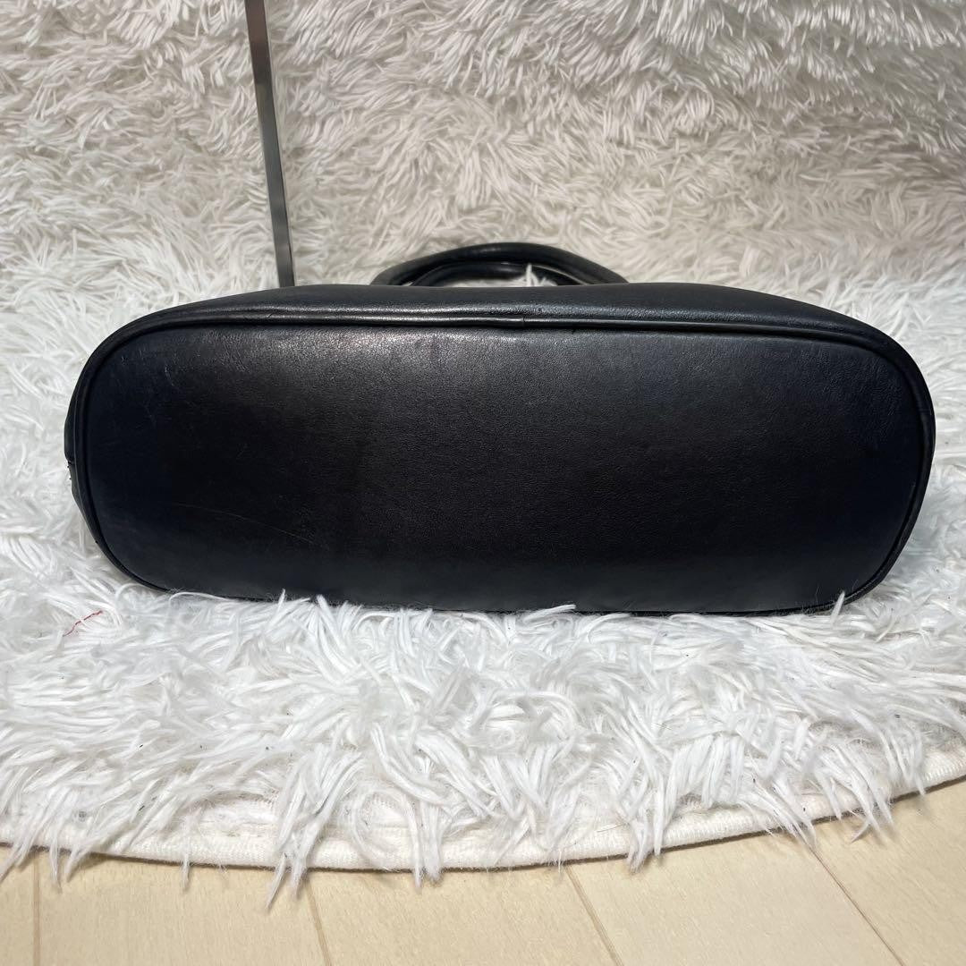 VERSACE Hand Bag Tote Purse Medusa Leather Black Authentic