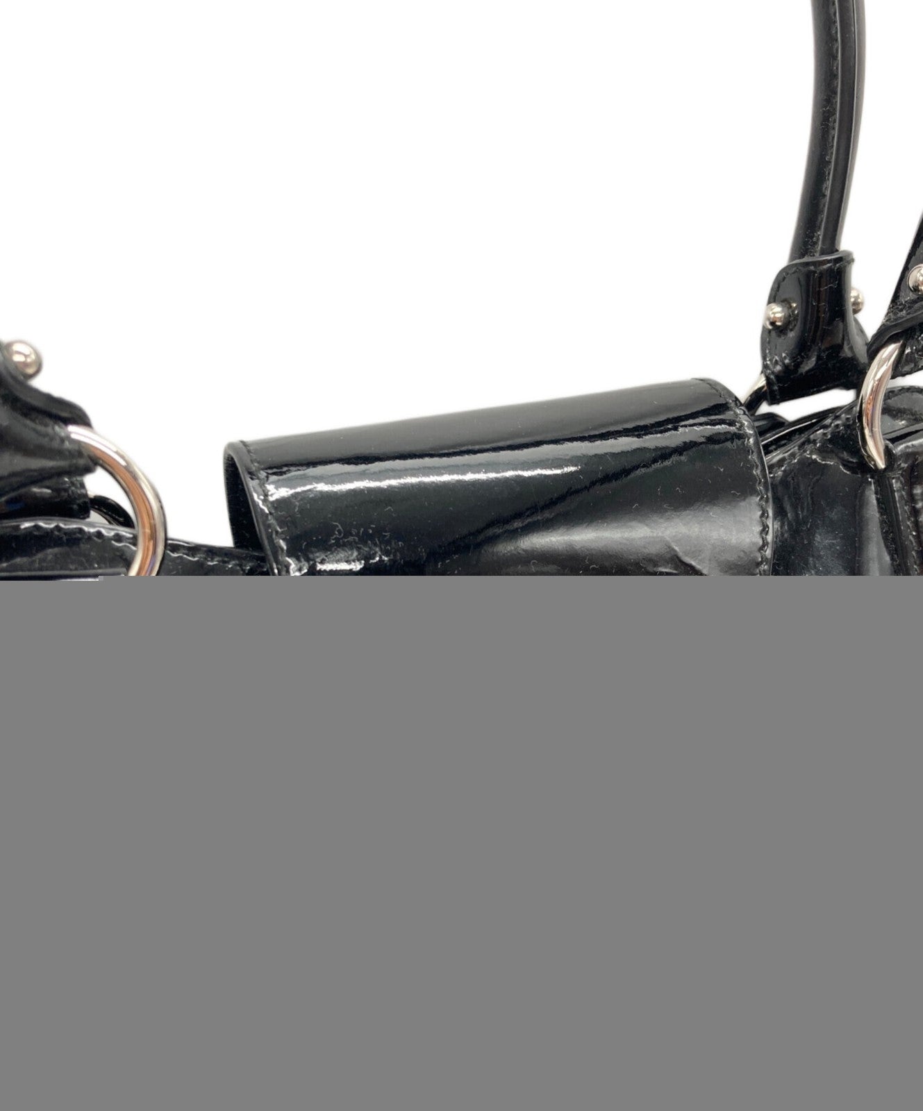 Salvatore Ferragamo Hand Bag Tote Purse Gancini Black Authentic