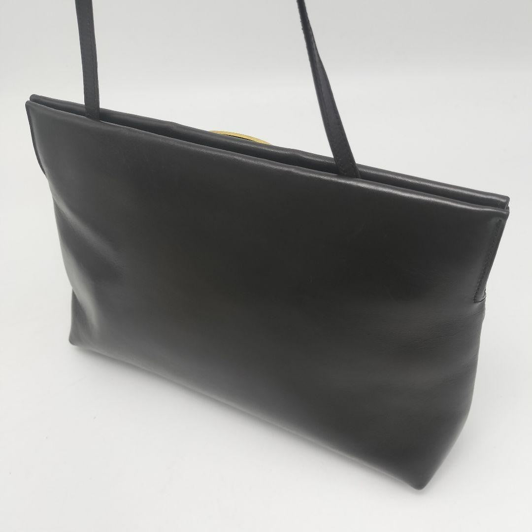 Salvatore Ferragamo Shoulder Bag Purse Vara Leather Dark Brown Authentic