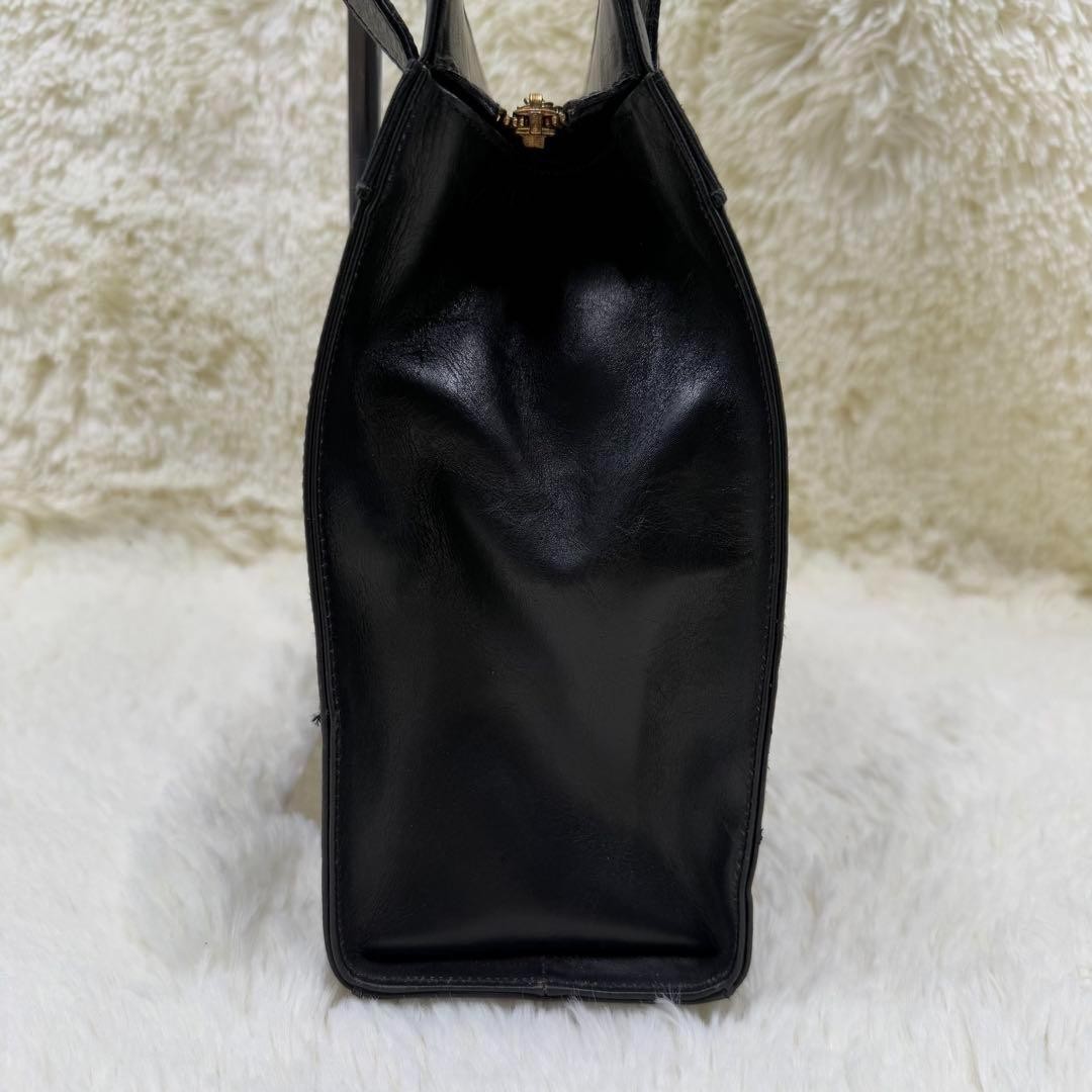 Salvatore Ferragamo Hand Bag Tote Purse Vara Leather Black Authentic