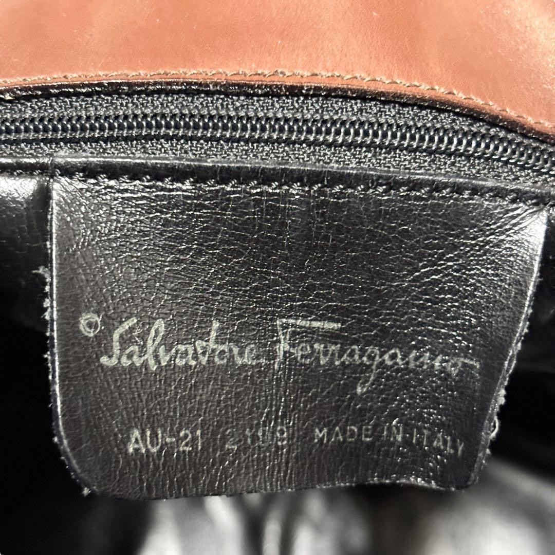 Salvatore Ferragamo Shoulder Bag Purse PVC Leather Multicolor Authentic