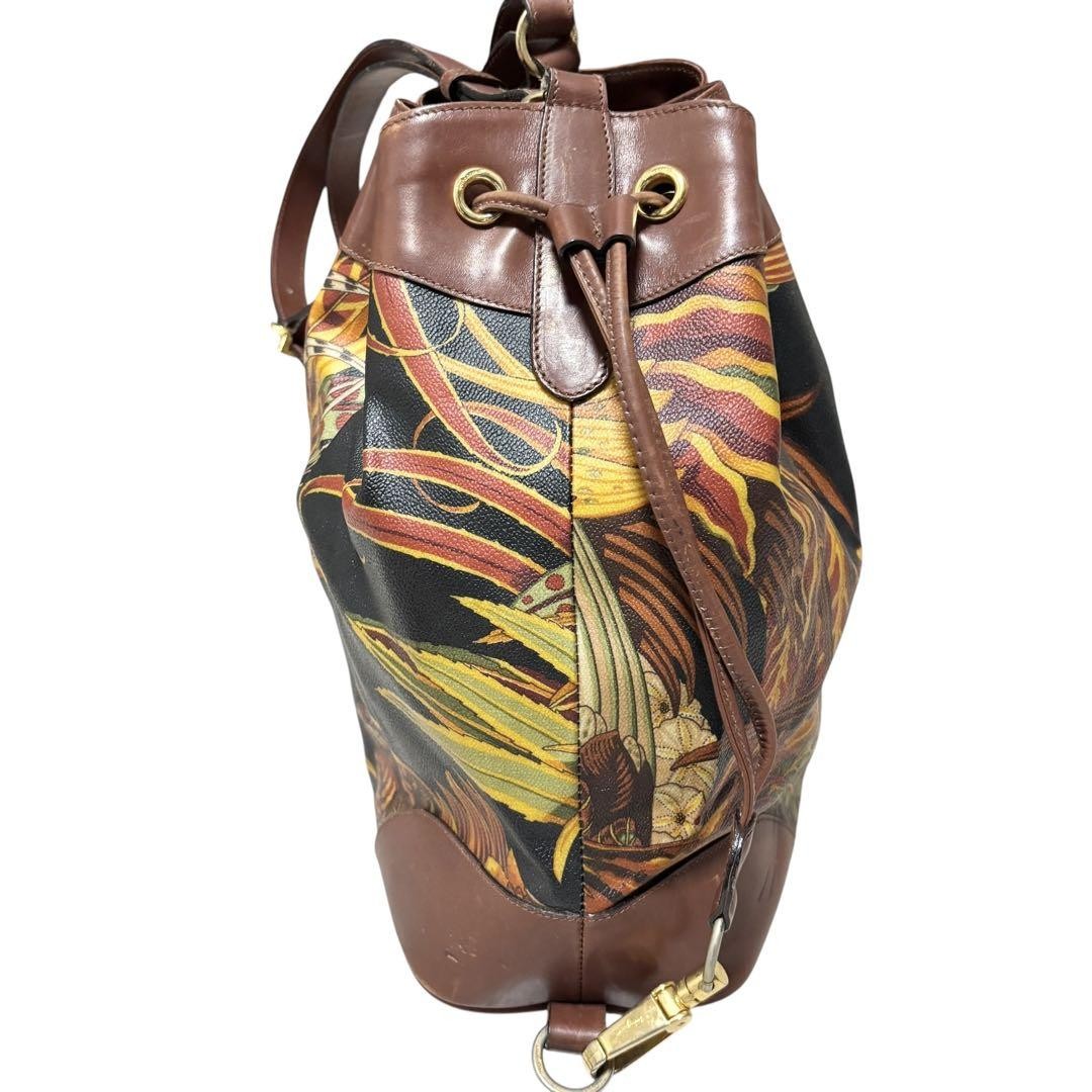 Salvatore Ferragamo Shoulder Bag Purse PVC Leather Multicolor Authentic