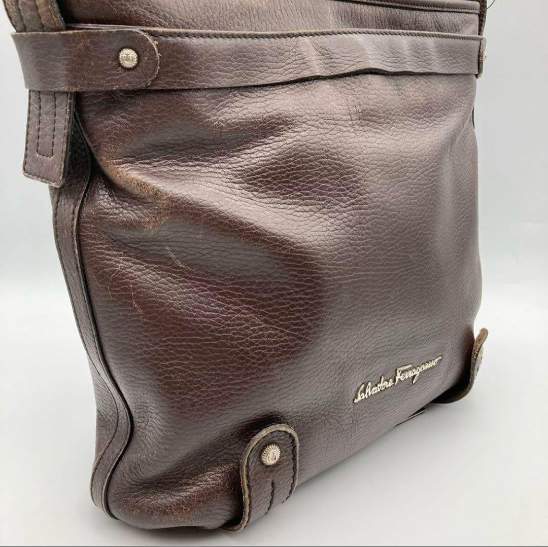 Salvatore Ferragamo Shoulder Bag Purse Brown Authentic