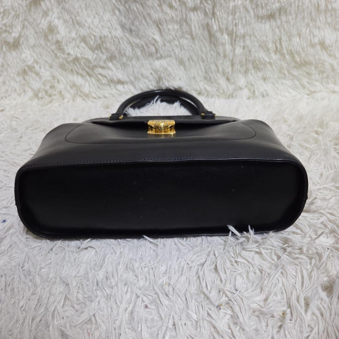Salvatore Ferragamo Hand Shoulder Bag Tote Purse 2way Leather Black Authentic