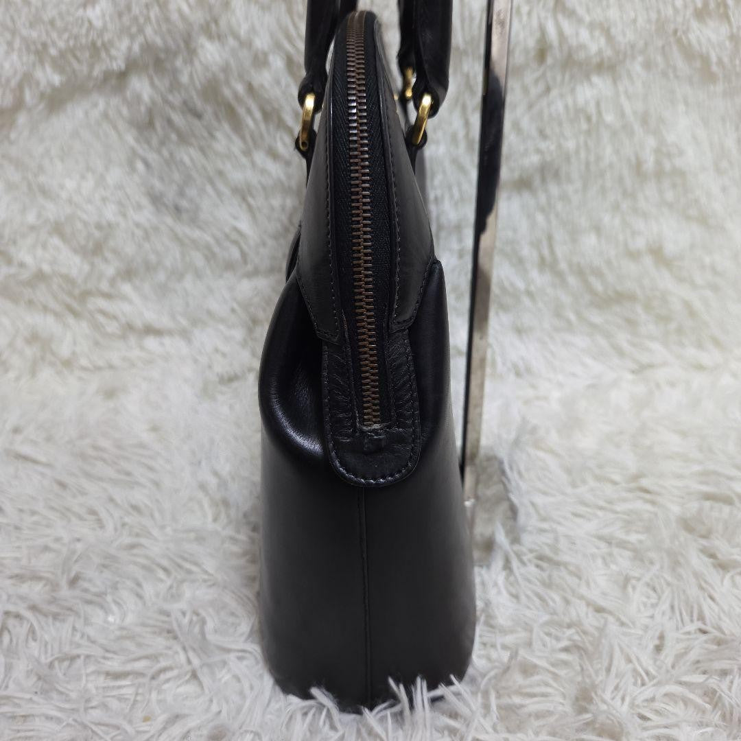 Salvatore Ferragamo Hand Shoulder Bag Tote Purse 2way Leather Black Authentic