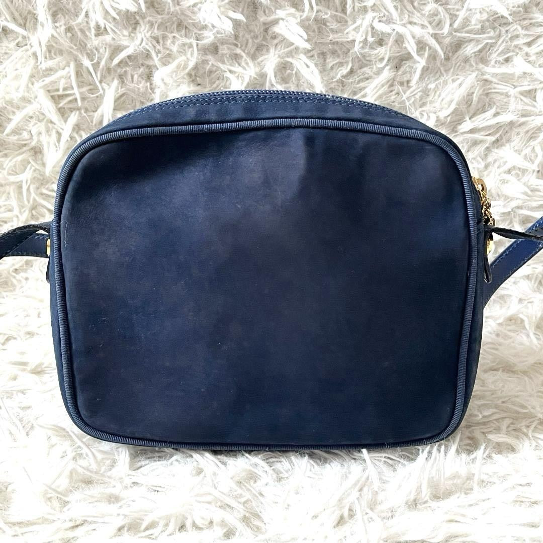 Salvatore Ferragamo Shoulder Bag Purse Vara Navy Authentic