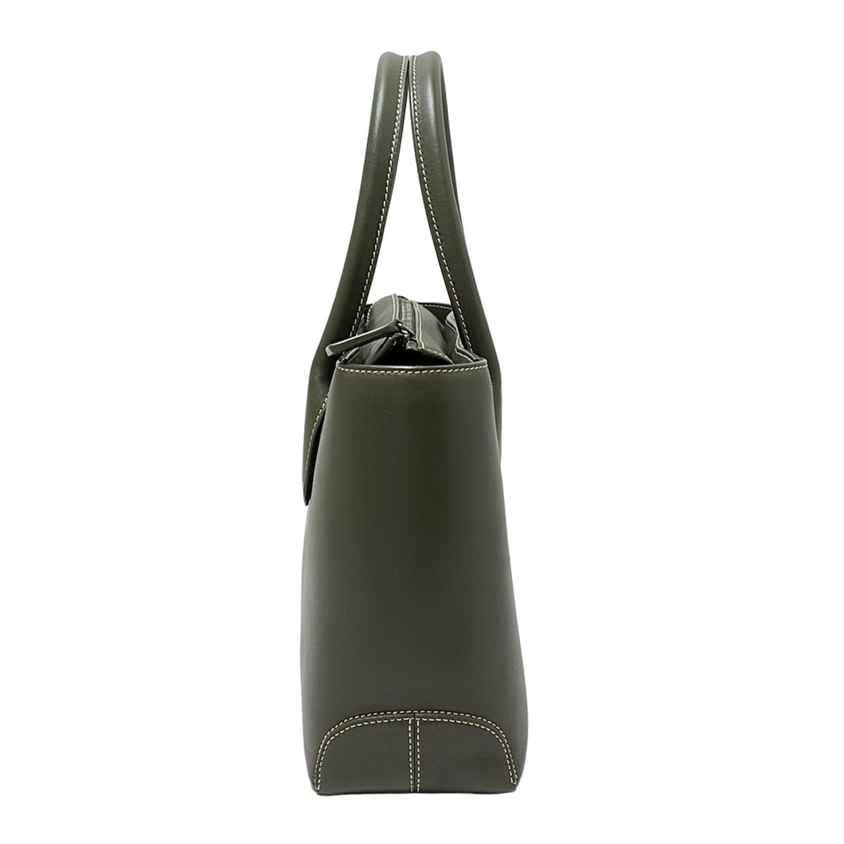 TOD'S Hand Bag Tote Purse Leather Khaki Gray Authentic