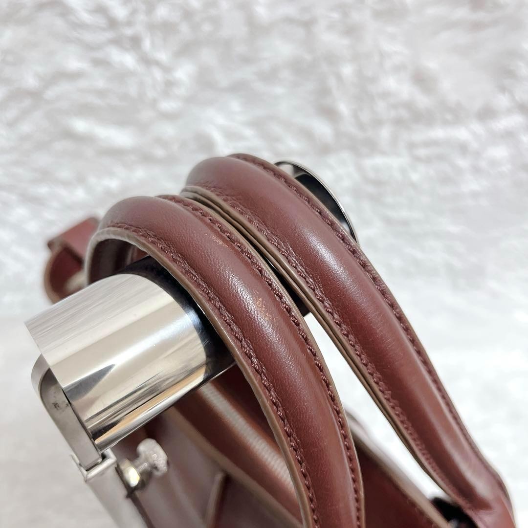 TOD'S Hand Shoulder Bag Tote Purse 2way D-Styling Leather Bordeaux Authentic