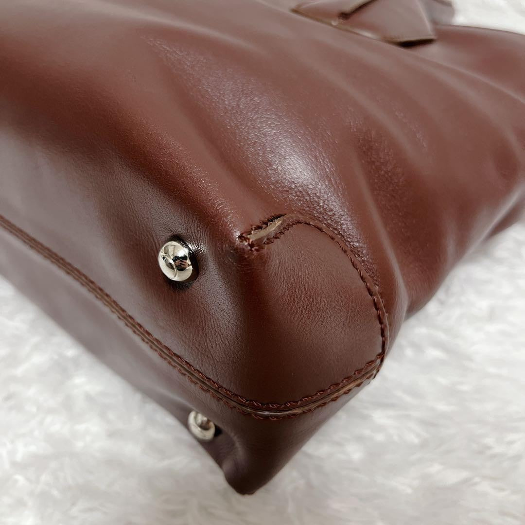 TOD'S Hand Shoulder Bag Tote Purse 2way D-Styling Leather Bordeaux Authentic
