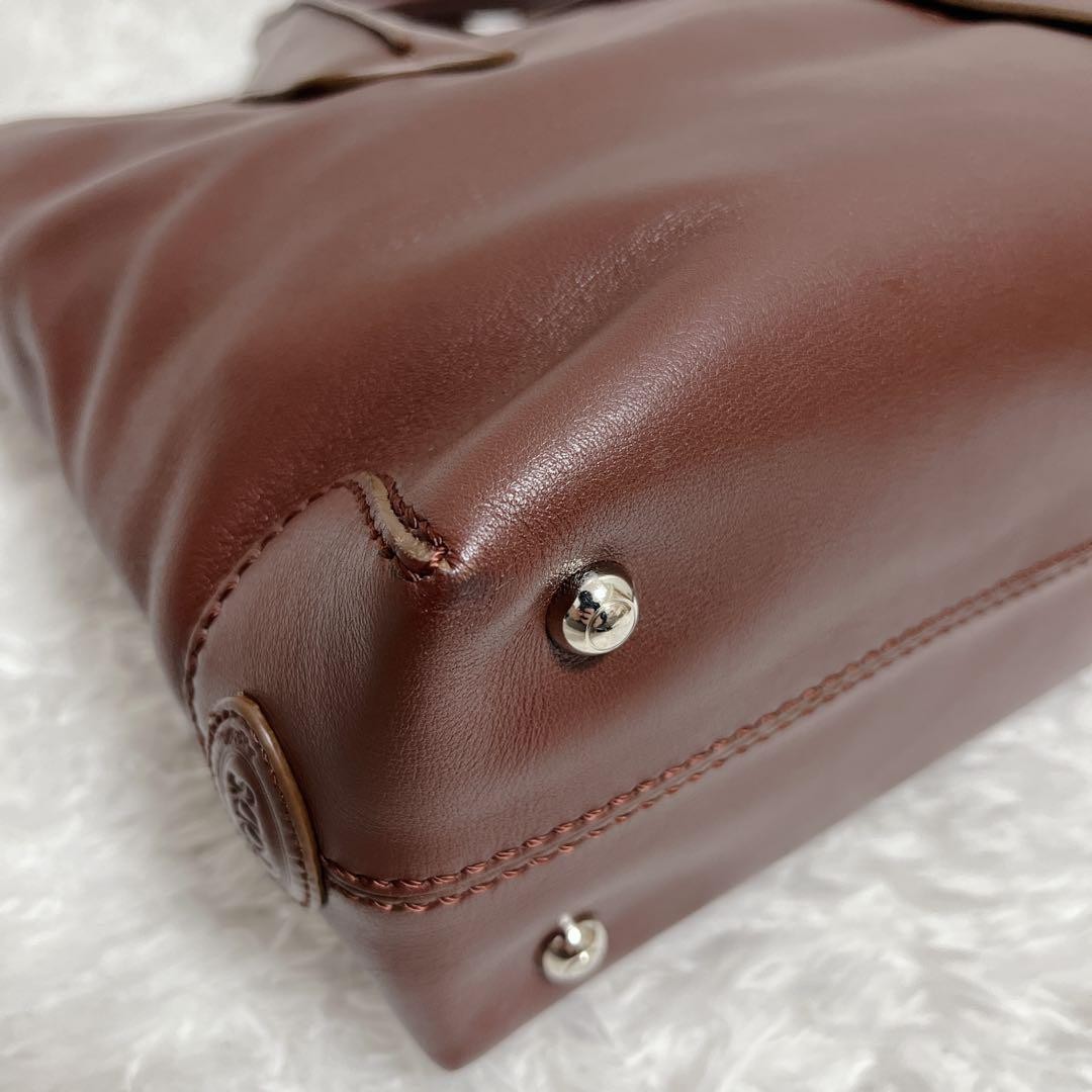 TOD'S Hand Shoulder Bag Tote Purse 2way D-Styling Leather Bordeaux Authentic