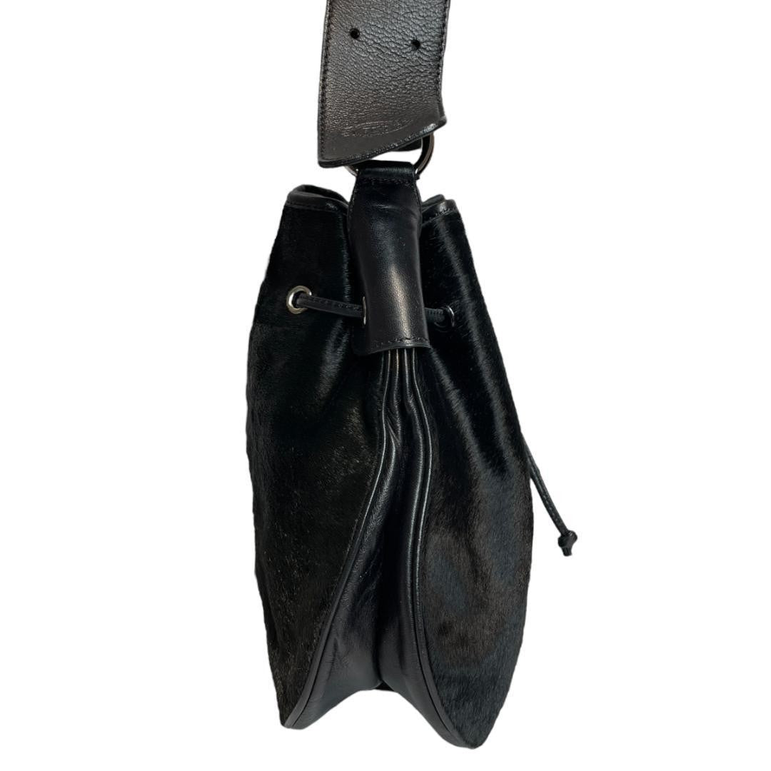 TOD'S Shoulder Bag Purse Leather Black Authentic