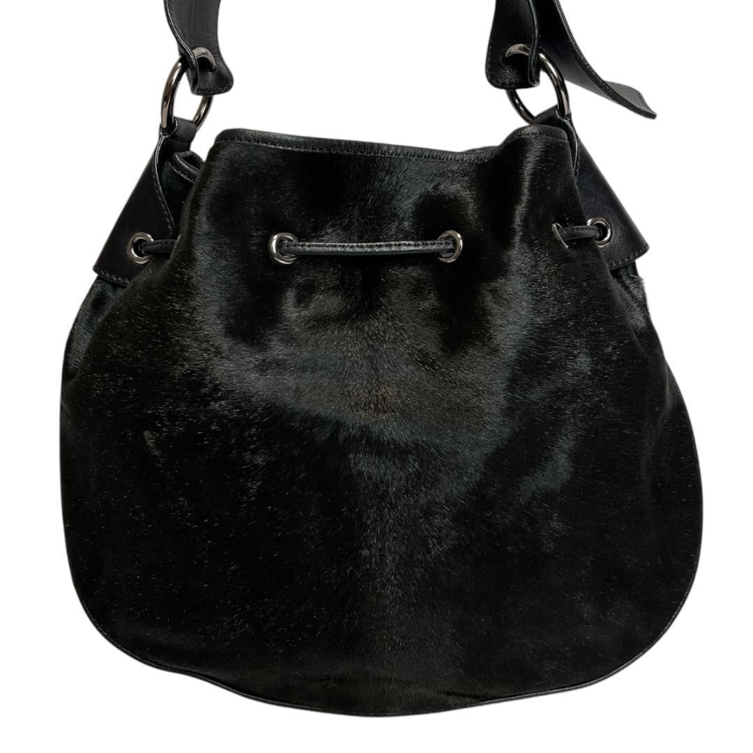TOD'S Shoulder Bag Purse Leather Black Authentic