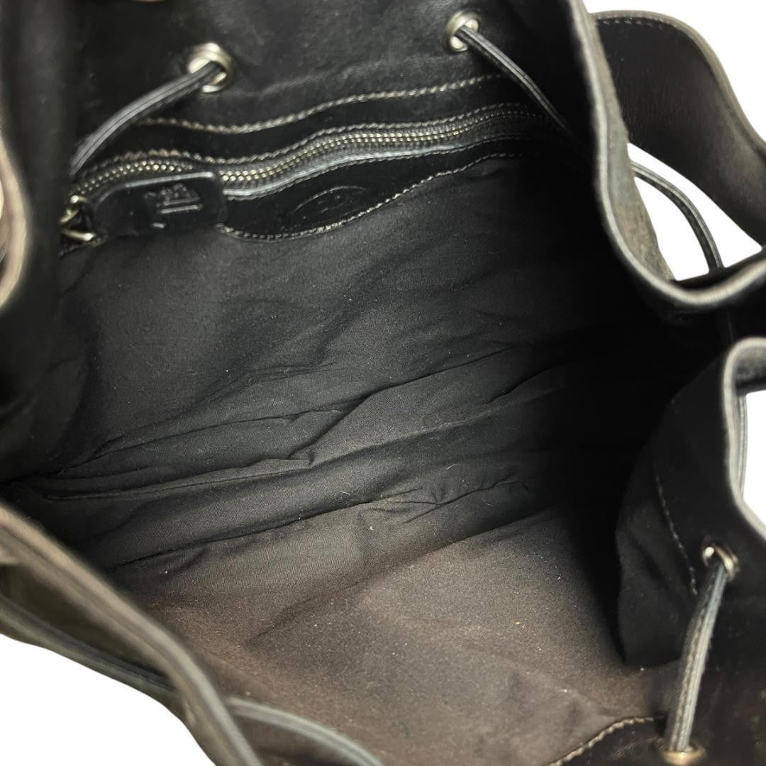 TOD'S Shoulder Bag Purse Leather Black Authentic