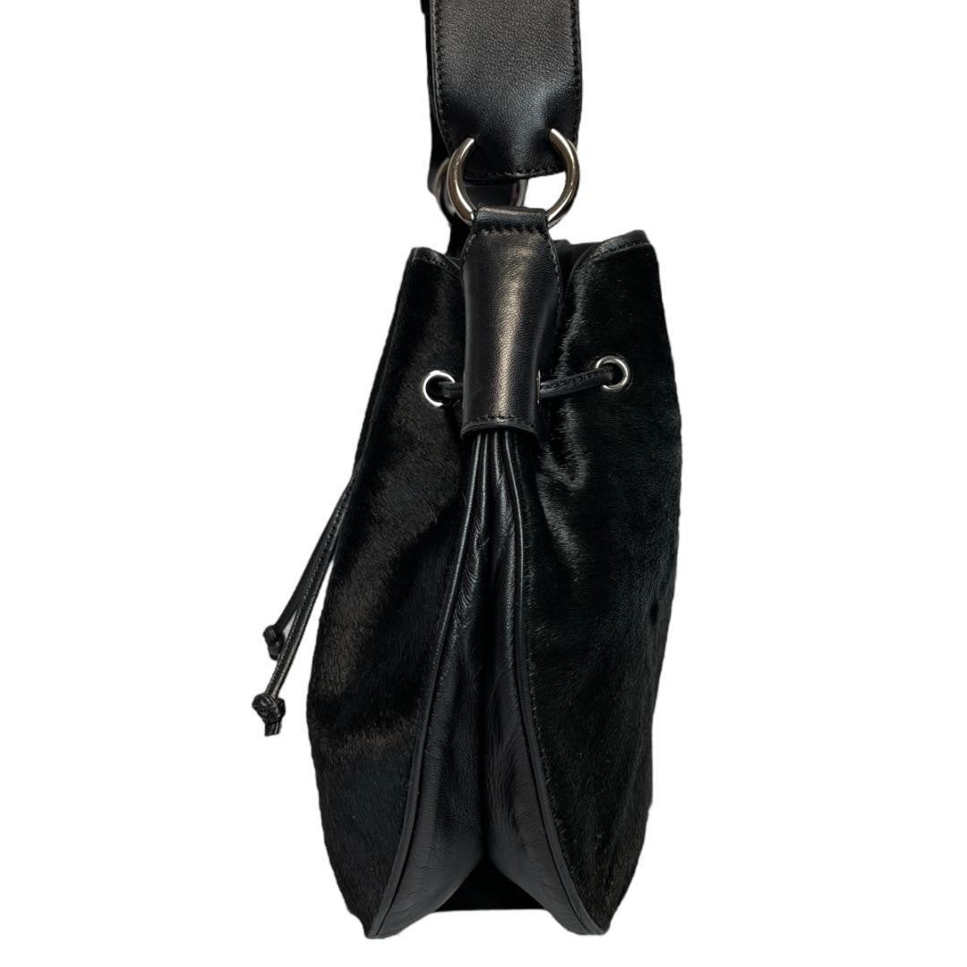 TOD'S Shoulder Bag Purse Leather Black Authentic