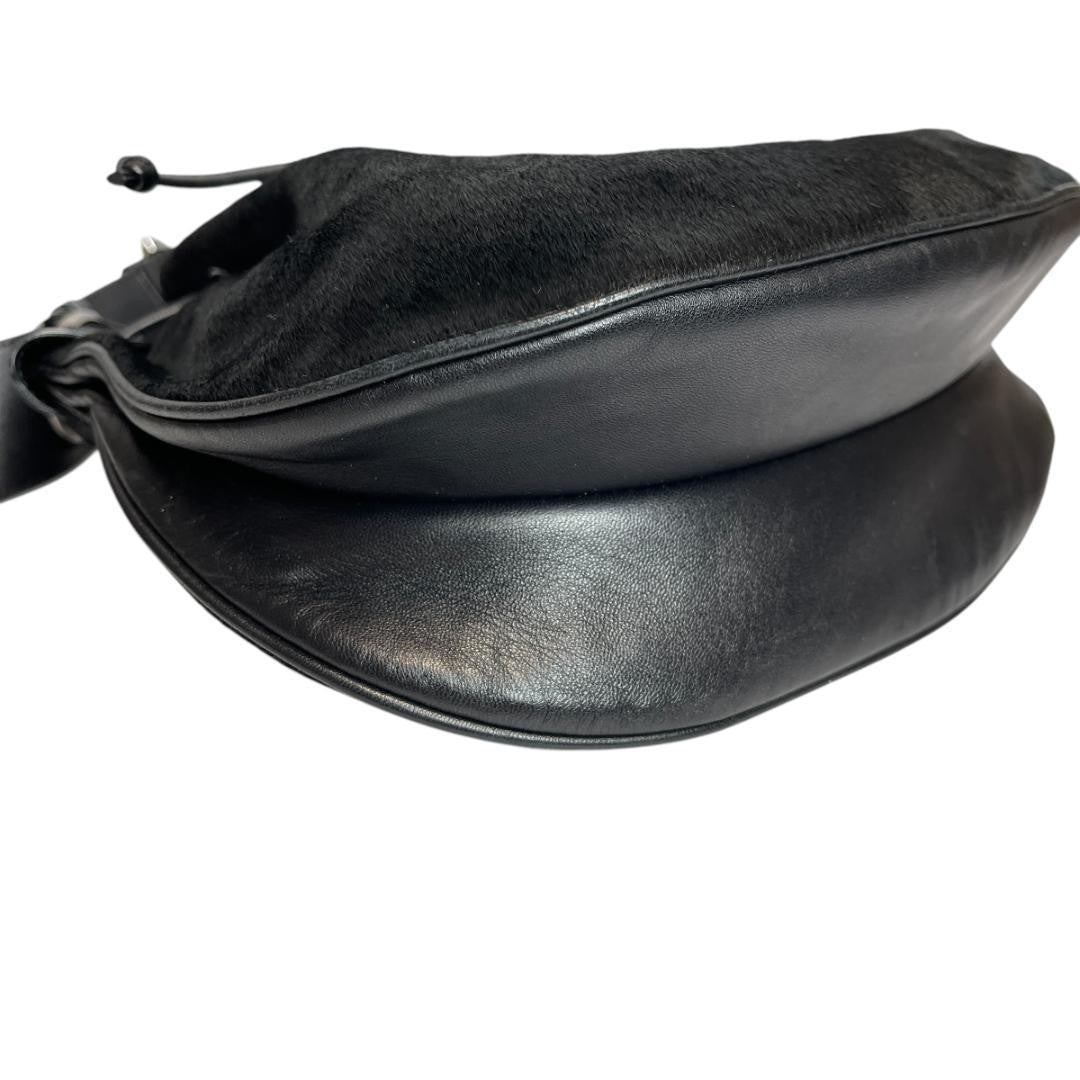 TOD'S Shoulder Bag Purse Leather Black Authentic