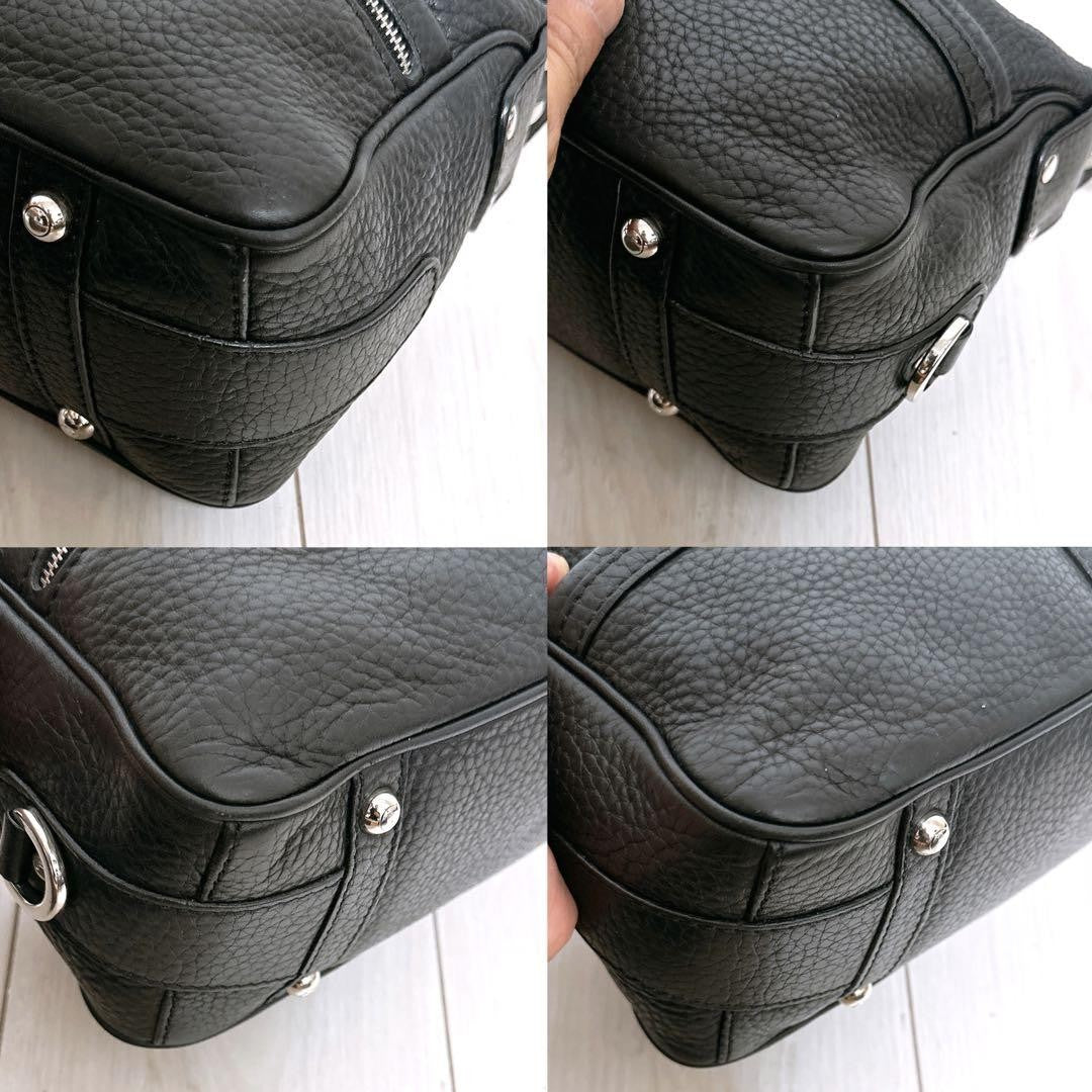 TOD'S Shoulder Bag Purse Leather Black Authentic