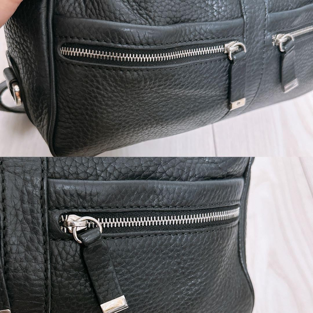 TOD'S Shoulder Bag Purse Leather Black Authentic