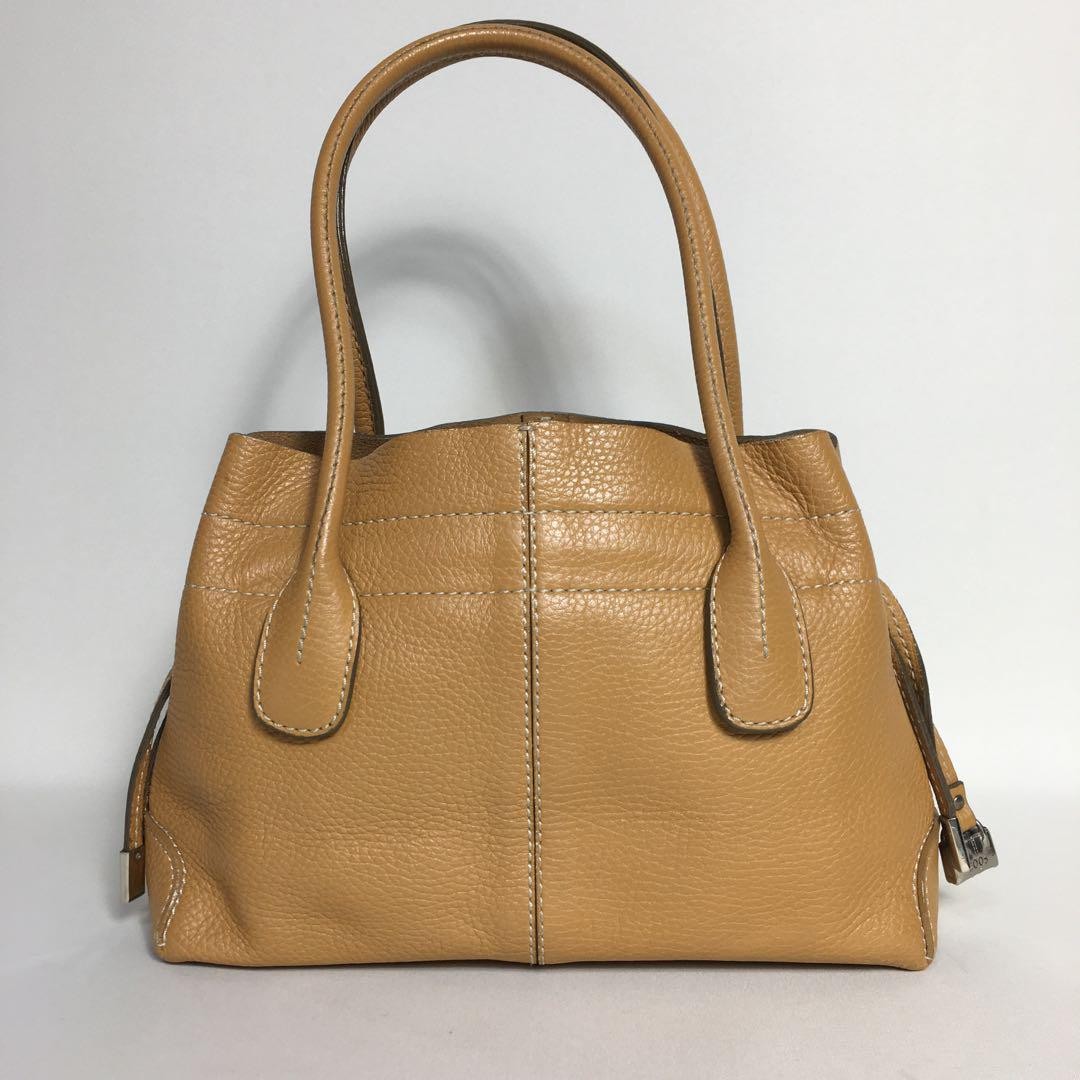 TOD'S Hand Bag Tote Purse Leather Brown Authentic