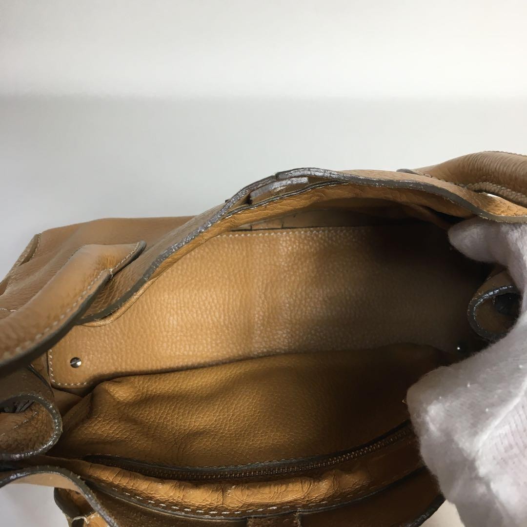 TOD'S Hand Bag Tote Purse Leather Brown Authentic