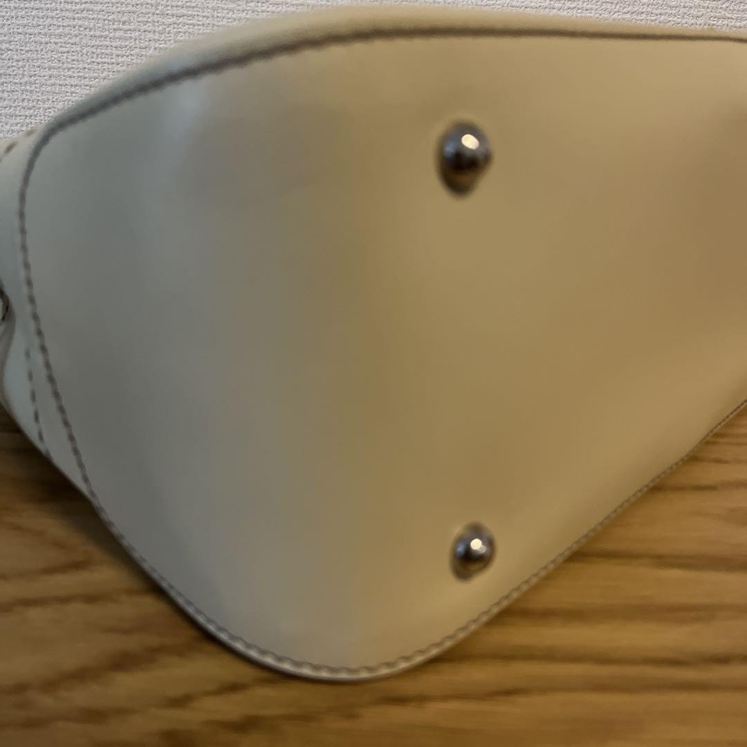 TOD'S Hand Bag Tote Purse Leather Off White Beige Authentic