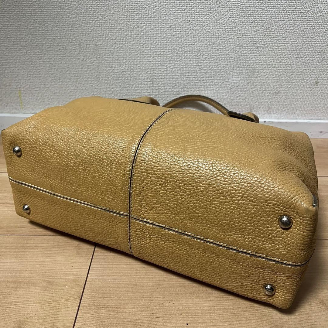 TOD'S Hand Bag Tote Purse D Bag Leather Camel Authentic