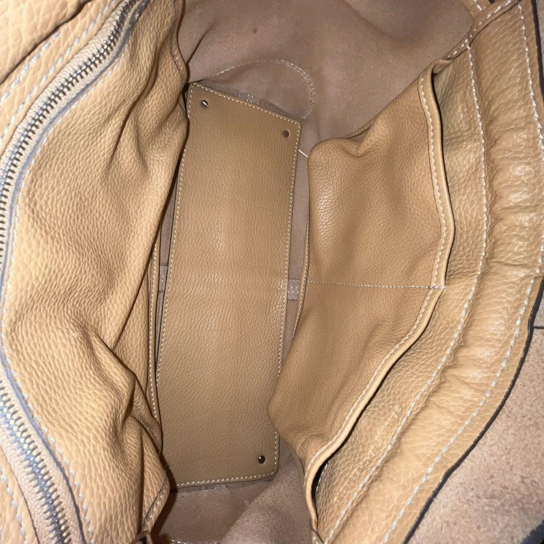 TOD'S Hand Bag Tote Purse D Bag Leather Camel Authentic