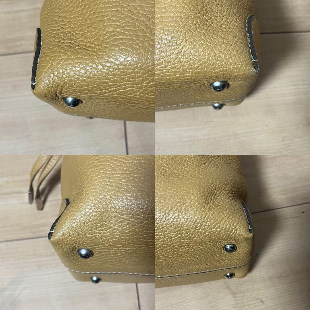 TOD'S Hand Bag Tote Purse D Bag Leather Camel Authentic