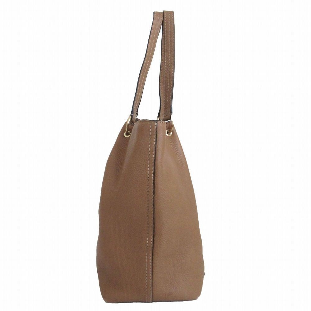 TOD'S Hand Bag Tote Purse Leather Beige Authentic