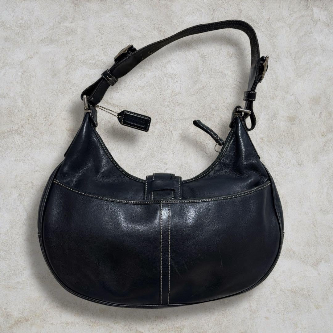 COACH Shoulder Bag Purse Soho Hobo Leather Black Authentic