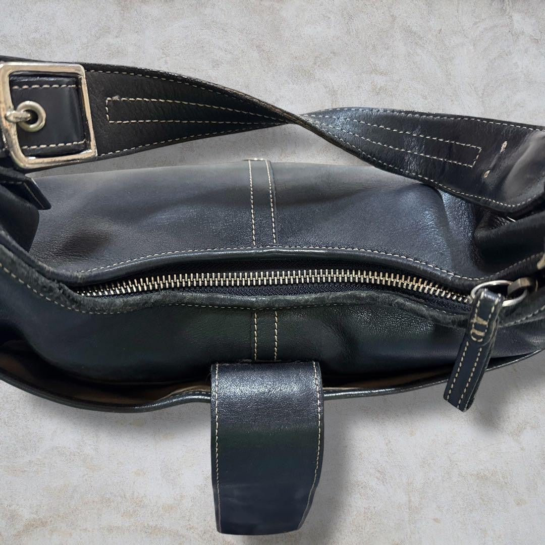 COACH Shoulder Bag Purse Soho Hobo Leather Black Authentic