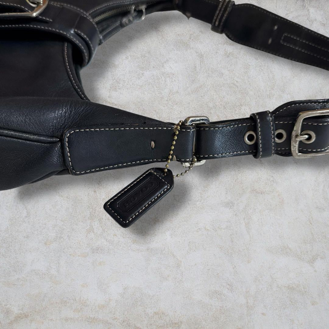 COACH Shoulder Bag Purse Soho Hobo Leather Black Authentic